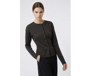 Strickjacke ONLY "ONLLUCY LS O-NECK CARDIGAN EX KNT", Damen, Gr. XL, chocolate torte detail:dtm buttons, Strick, Obermaterial: 50% Polyester, 36% Viskose, 14% Nylon, unifarben, regular fit normal, Run