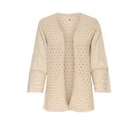 Strickjacke ONLY "ONLLUZA 3/4 V-NECK LONG KIMONO KNT", Damen, Gr. XL, beige (birch), Strick, Obermaterial: 75% Baumwolle, 25% Polyester, unifarben, regular fit, V-Ausschnitt, Strickjacken Strickjacke,