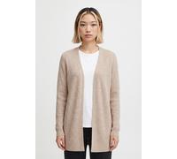 Strickjacke ONLY "ONLMARY LS OPEN RIB CARDI KNT", Damen, Gr. L, mocha meringue detail:melange, Strick, Obermaterial: 50% Viskose, 27% Nylon, 23% Polyester, meliert, regular fit normal, V-Ausschnitt, S