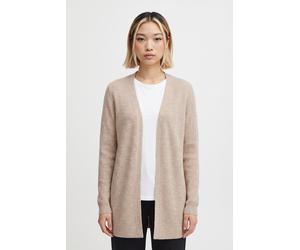 Strickjacke ONLY "ONLMARY LS OPEN RIB CARDI KNT", Damen, Gr. M, mocha meringue detail:melange, Strick, Obermaterial: 50% Viskose, 27% Nylon, 23% Polyester, meliert, regular fit normal, V-Ausschnitt, S