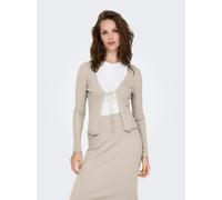Strickjacke ONLY "ONLMILA LS V-NECK CARDIGAN CC KNT", Damen, Gr. XL (42), beige (birch), Strick, Obermaterial: 80% Viskose, 20% Polyamid, unifarben, regular fit, V-Ausschnitt, Strickjacken Strickjacke