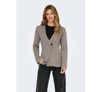 Strickjacke ONLY "ONLMYERA LIFE LS ONE BUTTON CARDIGAN KNT", Damen, Gr. M (38), moon rock detail:melange, Strick, Obermaterial: 66% Polyester, 26% Polyacryl, 8% Wolle, meliert, modisch, slim fit, V-Au