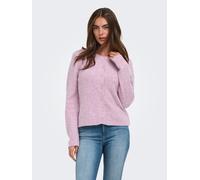 Strickjacke ONLY "ONLOLIVIA LS O-NECK CARDIGAN CC KNT", Damen, Gr. L, rosa (rose smoke detail:melange, dtm horn button), Strick, Obermaterial: 84% Polyester, 7% Polyacryl, 5% Wolle, 4% Elasthan, melie