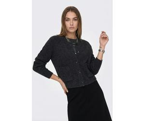 Strickjacke ONLY "ONLPIEMONTE L/S CARDIGAN KNT NOOS", Damen, Gr. L, grau (dunkelgrau melange), Strick, Obermaterial: 50% Polyacryl, 41% Polyester, 6% Wolle, 3% Elasthan, unifarben, regular fit taillen