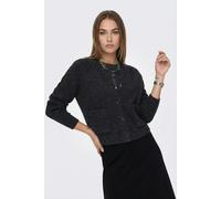 Strickjacke ONLY "ONLPIEMONTE L/S CARDIGAN KNT NOOS", Damen, Gr. M, grau (dunkelgrau melange), Strick, Obermaterial: 50% Polyacryl, 41% Polyester, 6% Wolle, 3% Elasthan, unifarben, modisch, regular fi
