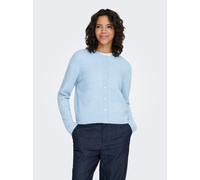 Strickjacke ONLY "ONLSIMONI L/S O-NECK CARDIGAN KNT NOOS", Damen, Gr. XS, cashmere blau detail:melange, Strick, Obermaterial: 74% Polyacryl, 24% Polyester, 2% Elasthan, meliert, relaxed fit hüftlang,