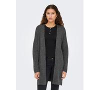 Strickjacke ONLY "ONLTALIO LS OPEN CARDIGAN BF KNT", Damen, Gr. S, dunkelgrau melange, Strick, Obermaterial: 75% Polyacryl, 22% Polyester, 3% Elasthan, unifarben, regular fit, V-Ausschnitt, Strickjack