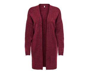 Strickjacke ONLY "ONLTALIO LS OPEN CARDIGAN BF KNT", Damen, Gr. S, rot (cabernet detail:melange), Strick, Obermaterial: 75% Polyacryl, 22% Polyester, 3% Elasthan, meliert, regular fit, V-Ausschnitt, S