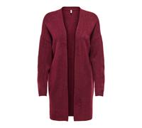 Strickjacke ONLY "ONLTALIO LS OPEN CARDIGAN BF KNT", Damen, Gr. XS, cabernet detail:melange, Strick, Obermaterial: 75% Polyacryl, 22% Polyester, 3% Elasthan, meliert, regular fit, V-Ausschnitt, Strick