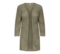 Strickjacke ONLY "ONLWISTY 7/8 OPEN CARDIGAN KNT", Damen, Gr. XS, blau (mermaid), Strick, Obermaterial: 55% Polyacryl, 45% Nylon, unifarben, lässig geschnitten lang, tiefer V-Ausschnitt, Strickjacken