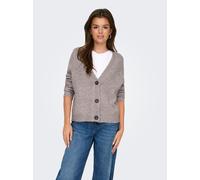 Strickjacke ONLY "ONLZOEY L/S REGULAR CARDIGAN NCA KNT", Damen, Gr. XS, braun (woodsmoke detail:melange), Strick, Obermaterial: 71% Polyacryl, 21% Polyester, 6% Nylon, 2% Elasthan, meliert, regular fi