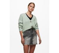Strickjacke ONLY "ONLZOEY L/S V-NECK CARDIGAN KNT NOOS", Damen, Gr. XS, grün (jadeite detail:with melange), Strick, Obermaterial: 71% Polyacryl, 21% Polyester, 6% Nylon, 2% Elasthan, meliert, regular