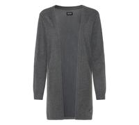 Strickjacke OXMO "Strickjacke OXAida", Damen, Gr. M, grau (dunkelgrau melange), Obermaterial: 70% Viskose CV. 30% Polyamid PA., Strickjacken Strickjacke (53168169-M) dunkelgrau melange