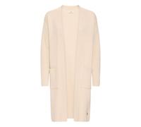 Strickjacke OXMO "Strickjacke OXFina", Damen, Gr. XS, beige (cement melange), Obermaterial: 70% Baumwolle CO recyc.. 30% Polyester Pol. recyc.., Strickjacken Strickjacke (71435027-XS) cement melange