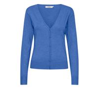 Strickjacke OXMO "Strickjacke OXHelene", Damen, Gr. M, blau (strong blau melange), Obermaterial: 80% Viskose CV. 20% Nylon NY., Strickjacken Strickjacke (84007769-M) strong blau melange