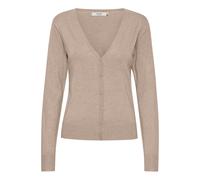 Strickjacke OXMO "Strickjacke OXHelene", Damen, Gr. S, beige (cement melange), Obermaterial: 80% Viskose CV. 20% Nylon NY., Strickjacken Strickjacke (39243248-S) cement melange