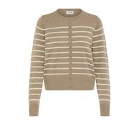 Strickjacke OXMO "Strickjacke OXKeana", Damen, Gr. XL, grau (desert taupe mix), Obermaterial: 50% Viskose CV. 28% Polyester PES. 22% Nylon NY., Strickjacken Strickjacke (13849340-XL) desert taupe mix