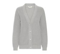 Strickjacke OXMO "Strickjacke OXKIMMIE", Damen, Gr. XL, grau (griffin melange), Obermaterial: 70% Baumwolle CO recyc.. 30% Polyester Pol. recyc.., Strickjacken Strickjacke (68330220-XL) griffin melang