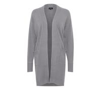 Strickjacke OXMO "Strickjacke OXRitiana", Damen, Gr. M, grau (mid grau melange), Obermaterial: 50% Viskose CV. 27% Nylon NY. 23% Polyester PES., Strickjacken Strickjacke (48429825-M) mid grau melange