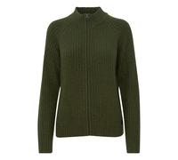 Strickjacke OXMO "Strickjacke OXSal", Damen, Gr. L, grün (rifle grün melange), Obermaterial: 47% Polyacryl PAN. 29% Nylon NY. 20% Wolle WO. 4% Elasthan EL., normal, Strickjacken Strickjacke (32489657-