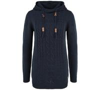 OXMO OXCable Damen Strickpullover Grobstrick Pullover mit Kapuze Kordelzug Rippbündchen Regular fit, Größe:XS, Farbe:Insignia B (791991)