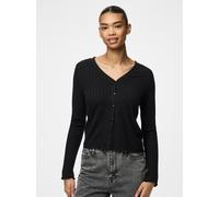 Strickjacke PIECES "PCIRIS CARDIGAN NOOS", Damen, Gr. XS, schwarz, Strick, Obermaterial: 50% Viskose, 30% Polyester, 20% Polyamid, unifarben, normal, V-Ausschnitt, Strickjacken Strickjacke (45117143-X