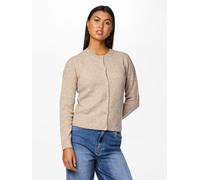 Strickjacke PIECES "PCMALOU LS KNIT CARDIGAN NOOS BC", Damen, Gr. M, taupe gray detail:melange, Strick, Obermaterial: 65% Polyester, 17% Polyacryl, 10% Nylon, 5% Wolle, 3% Elasthan, meliert, slim fit