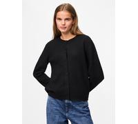 Strickjacke PIECES "PCMALOU LS KNIT CARDIGAN NOOS BC", Damen, Gr. XL, schwarz, Strick, Obermaterial: 65% Polyester, 17% Polyacryl, 10% Nylon, 5% Wolle, 3% Elasthan, unifarben, slim fit taillenbedeckt,