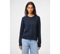 Strickjacke PIECES "PCMALOU LS KNIT CARDIGAN NOOS BC", Damen, Gr. XS, blau (sky captain detail:melange), Strick, Obermaterial: 65% Polyester, 17% Polyacryl, 10% Nylon, 5% Wolle, 3% Elasthan, meliert,