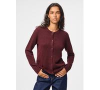 Strickjacke PIECES "PCMALOU LS KNIT CARDIGAN NOOS BC", Damen, Gr. XXL, tawny port detail:melange, Strick, Obermaterial: 65% Polyester, 17% Polyacryl, 10% Nylon, 5% Wolle, 3% Elasthan, meliert, slim fi