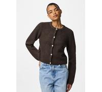 Strickjacke PIECES "PCSILLY LS O-NECK KNIT CARDIGAN NOOS BC", Damen, Gr. XS, hot fudge detail:melange, Strick, Obermaterial: 90% Polyester, 5% Wolle, 5% Elasthan, meliert, regular fit normal, Rundhals