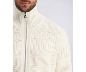 Strickjacke PIERRE CARDIN, Herren, Gr. XL, beige (elfenbein), Strick, Obermaterial: 75% Baumwolle, 25% Polyamid, unifarben, hüftbedeckend, Rundhals, Strickbündchen, Strickjacken Strickjacke, mit Reißv