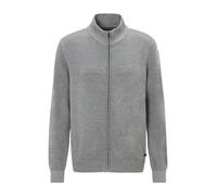 Strickjacke PIERRE CARDIN "Strickjacke StKrgRV", Herren, Gr. XXXL, grau (sharkgray), Strick, Obermaterial: 100% Baumwolle, casual, Langarm Bündchen, Strickjacken (73531708-XXXL) sharkgray