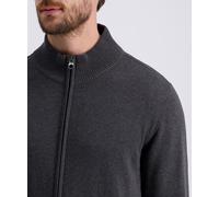 Strickjacke PIERRE CARDIN "Strickjacke StKrgRV", Herren, Gr. L, grau (anthrazit), Strick, Obermaterial: 100% Baumwolle, unifarben, regular fit normal, ohne Ausschnitt, Rippbündchen, Strickjacken Stric