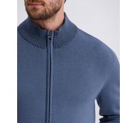 Strickjacke PIERRE CARDIN "Strickjacke StKrgRV", Herren, Gr. XL, blau (bering sea), Strick, Obermaterial: 100% Baumwolle, unifarben, regular fit normal, ohne Ausschnitt, Rippbündchen, Strickjacken Str