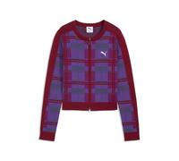 PUMA T7 Tartan Slim Strickjacke Damen, Kleidung, Rot, M