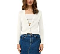 Strickjacke QS, Damen, Gr. XXL (44), weiß (ecru), Strick, Obermaterial: 70% Viskose, 30% Polyamid, unifarben, normal hüftbedeckend, tiefer V-Ausschnitt, Bündchen, Strickjacken Strickjacke, mit V-Aussc