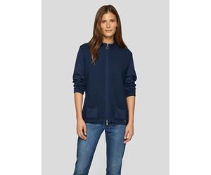 Strickjacke RABE, Damen, Gr. 42, marine, Obermaterial: 50% Baumwolle, 50% Polyacryl, unifarben, Strickjacken Strickjacke, mit Reißverschluss und Stehkragen (16457510-42) marine