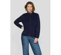 Strickjacke RABE, Damen, Gr. 50, blau (pazifik), Strick, Obermaterial: 60% Baumwolle, 40% Polyacryl, unifarben, regular fit normal, ohne Ausschnitt, gerader Abschluss, Strickjacken Strickjacke, mit Ta
