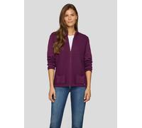 Strickjacke RABE, Damen, Gr. 50, lila (pflaume), Obermaterial: 50% Baumwolle, 50% Polyacryl, unifarben, Strickjacken Strickjacke, mit Reißverschluss und Stehkragen (87981654-50) pflaume