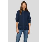 Strickjacke RABE, Damen, Gr. 50, marine, Obermaterial: 50% Baumwolle, 50% Polyacryl, unifarben, Strickjacken Strickjacke, mit Reißverschluss und Stehkragen (16457510-50) marine