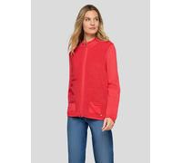 Strickjacke RABE, Damen, Gr. 50, rot (koralle), Strick, Obermaterial: 60% Baumwolle, 40% Polyacryl, unifarben, regular fit normal, ohne Ausschnitt, gerader Abschluss, Strickjacken Strickjacke, mit Tas