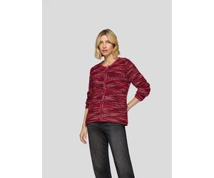Strickjacke RABE, Damen, Gr. 52, bunt (merlot), Strick, Obermaterial: 63% Polyacryl, 18% Baumwolle, 16% Wolle, 3% Polyamid, gemustert, gestreift, gerade hüftbedeckend, Rundhals, Strickjacken Strickjac