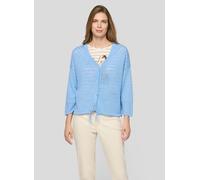 Strickjacke RABE "Strickjacke", Damen, Gr. 44, blau (hellblau), 100%Leinen, unifarben, Strickjacken Strickjacke (88428260-44) hellblau