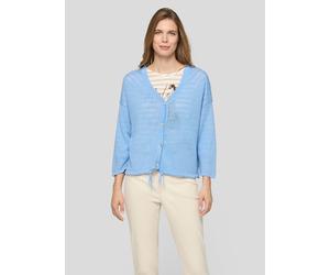 Strickjacke RABE "Strickjacke", Damen, Gr. 44, blau (hellblau), 100%Leinen, unifarben, Strickjacken Strickjacke (88428260-44) hellblau
