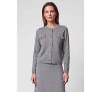 Strickjacke RABE "Strickjacke", Damen, Gr. 44, grau, Obermaterial: 50% Polyester, 30% Viskose, 20% Polyamid, unifarben, schmal, Strickjacken Strickjacke (23828431-44) grau