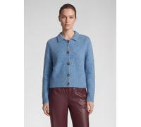 Strickjacke RABE "Strickjacke", Damen, Gr. 48, blau (hellblau), 33% Polyacryl, 30% Alpaka, 17% Polyamid, 11% Wolle, 6% Baumwolle, 2% Polyester, 1% Elastan, unifarben, normal, ohne Ausschnitt, Strickja