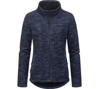 Ragwear Damen weiche Strickjacke Übergangsjacke mit Teddy-Fleece und Stehkragen Liram Melange YOUMODO Navy Gr. S