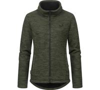 Strickjacke RAGWEAR "Liram Melange", Damen, Gr. S (36), grün (olivgrün), Grobstrick, Obermaterial: 56% Baumwolle, 44% Polyester. Innenfutter: 100% Polyester, figurumspielend hüftbedeckend, hoch geschl
