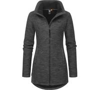 Strickjacke RAGWEAR "Miram Melange", Damen, Gr. XXXL(46), grau (dunkelgrau), Grobstrick, Obermaterial: 56% Baumwolle, 44% Polyester. Innenfutter: 100% Polyester, figurumspielend Po-bedeckend, hoch ges